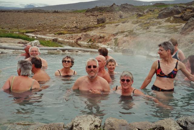 im Hotpot von Hveravellir ist es bei leichtem Nieselregen am schönsten