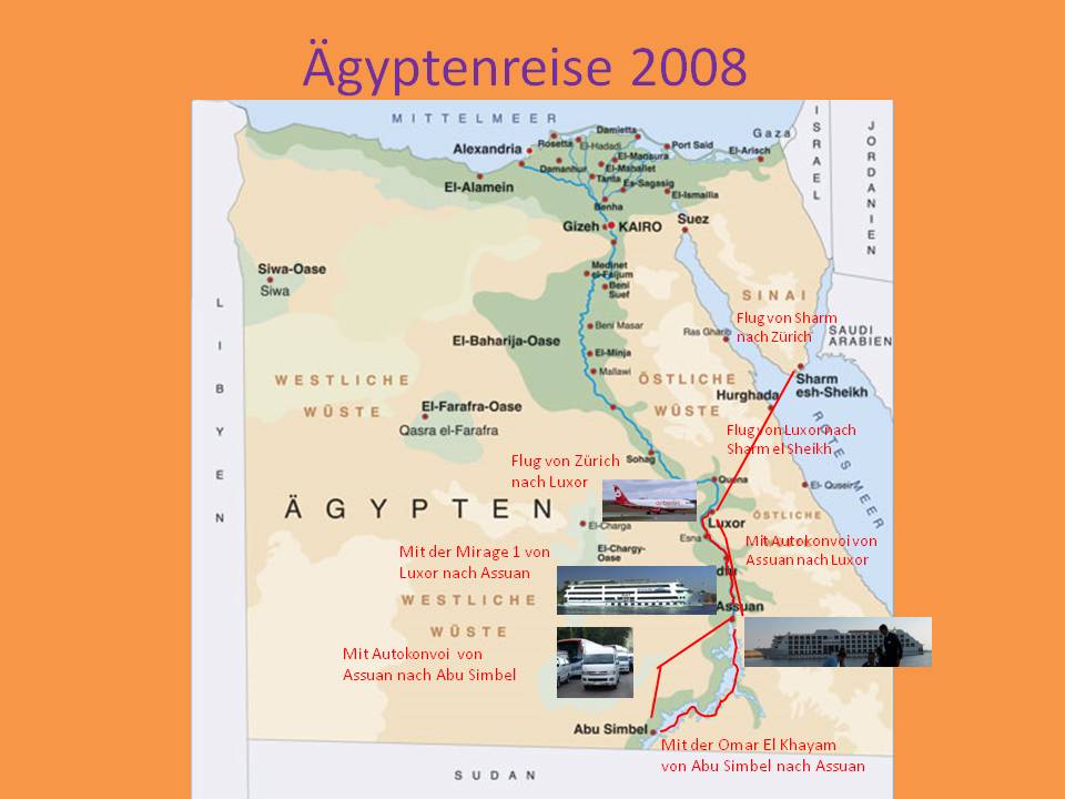 Ägyptenreise 2008 Karte