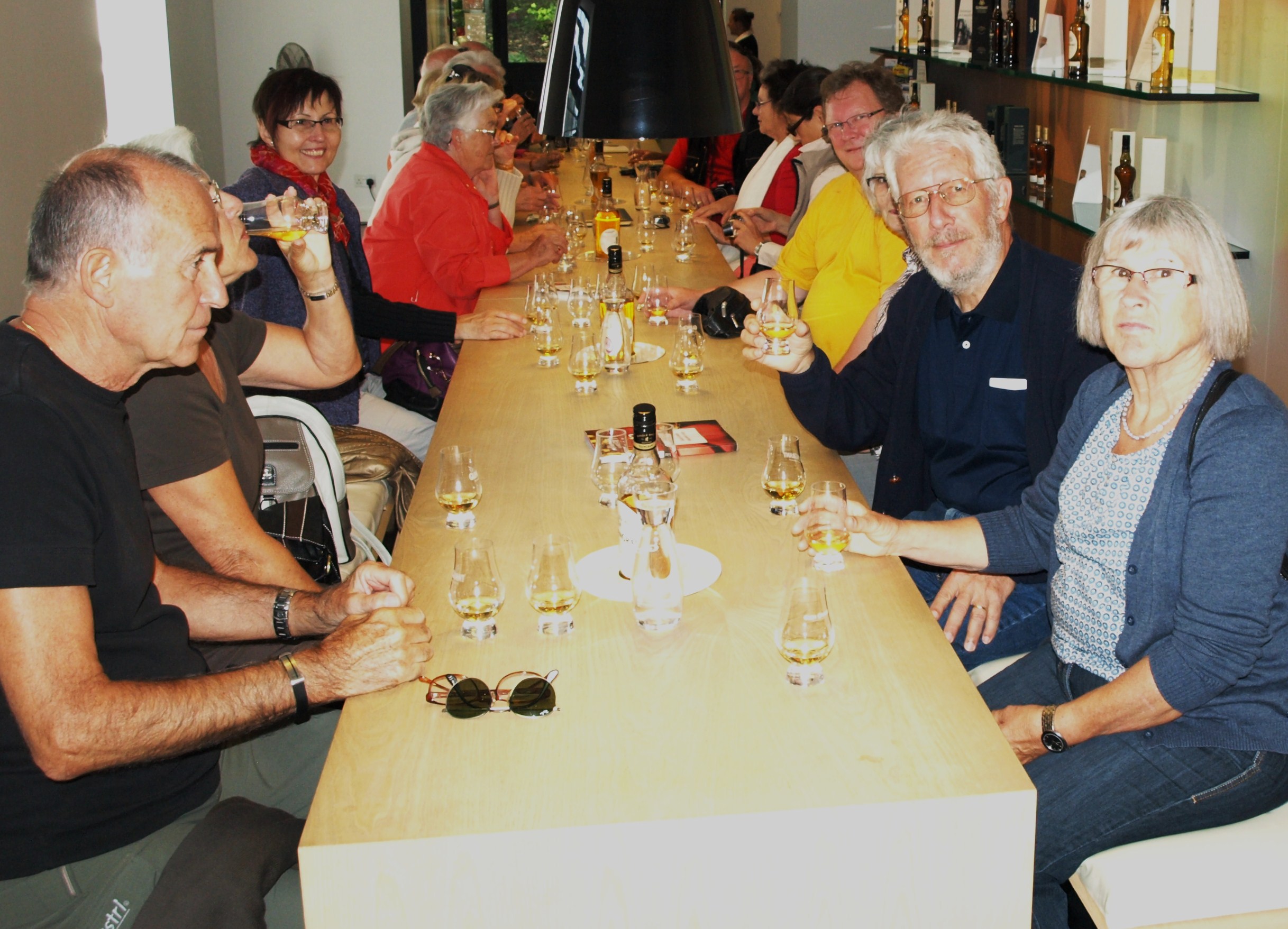 Für die Degustation standen die Flaschen einfach auf dem Tisch