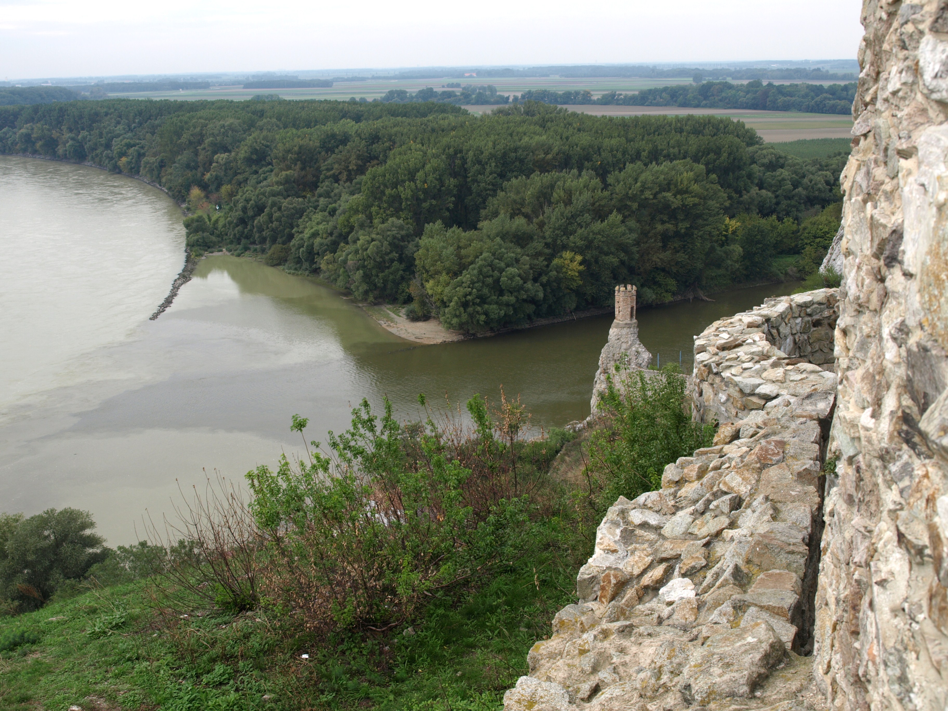 Einmündung der Morava (March) in die Donau